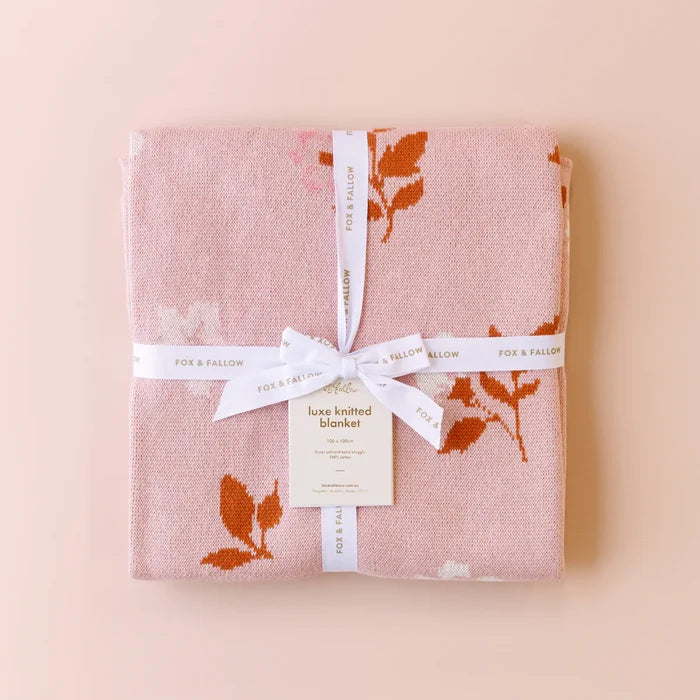 Fox & Fallow Cotton Blanket - Peony Chain