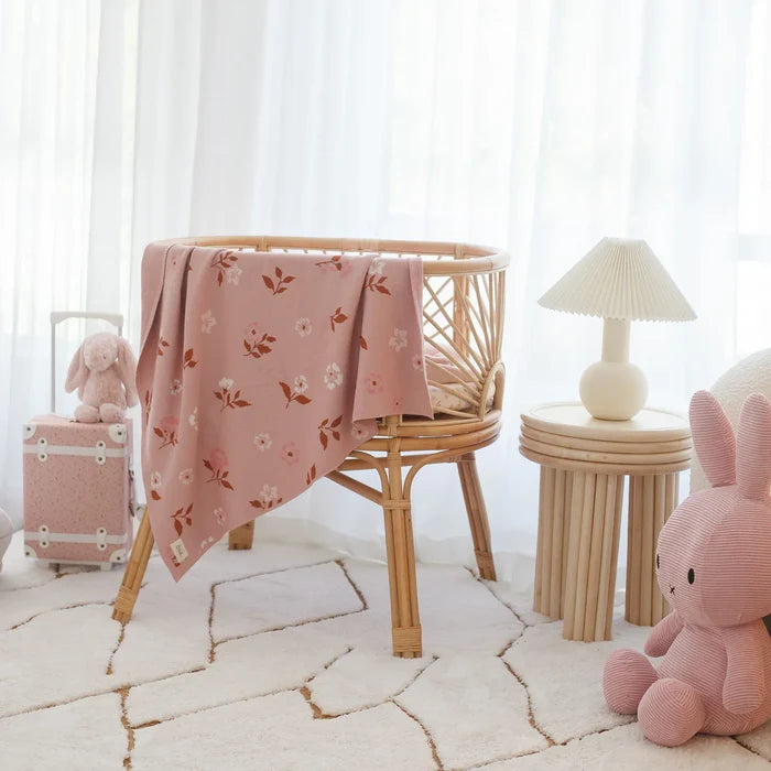 Fox & Fallow Cotton Blanket - Peony Chain