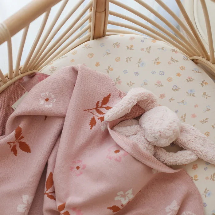 Fox & Fallow Cotton Blanket - Peony Chain