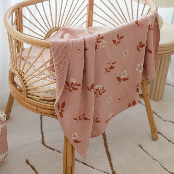 Fox & Fallow Cotton Blanket - Peony Chain