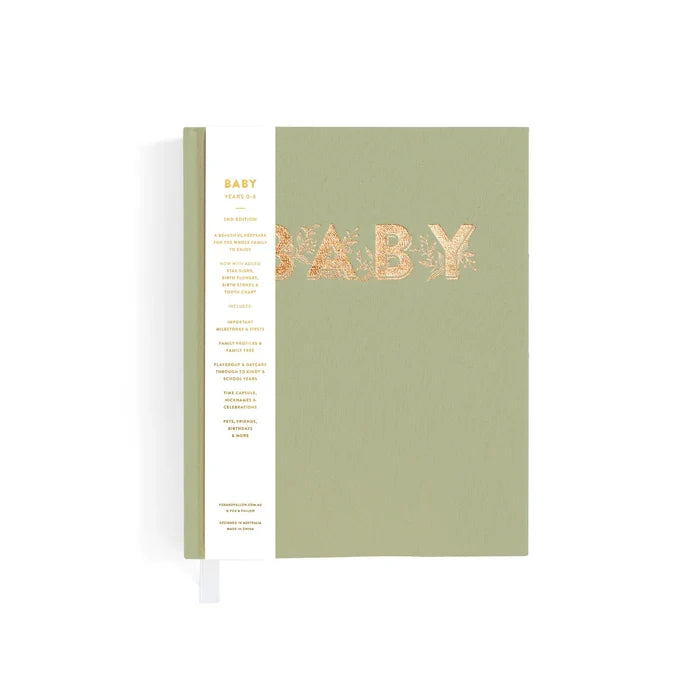 Fox & Fallow Mini Baby Book - Sage