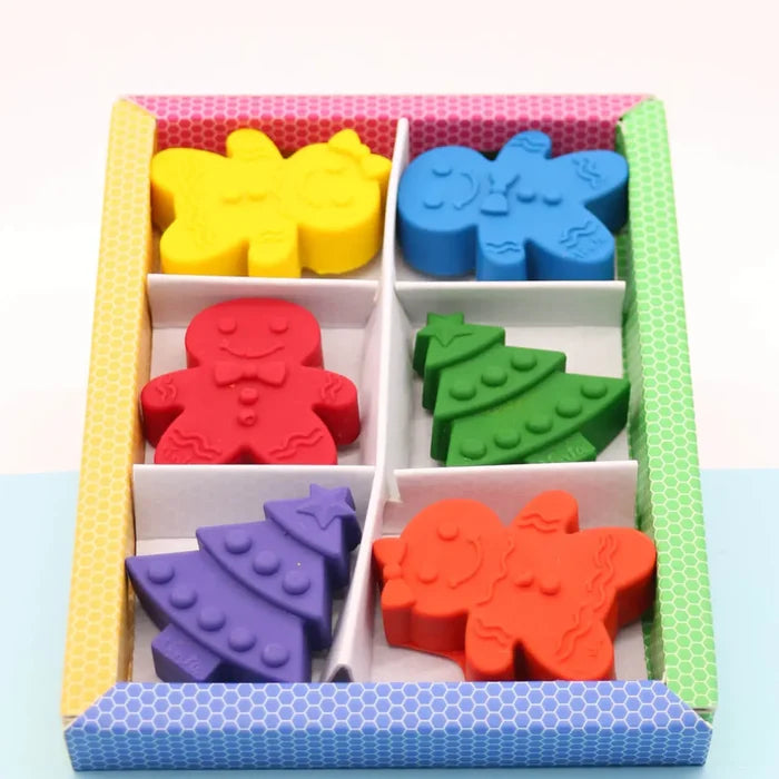 Gingerbread & Christmas Trees Handmade Beeswax Crayons