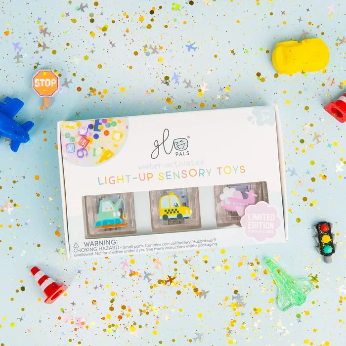 Glo Pals Light-up Sensory Cubes 6-Pack Auto Themed Gift Set