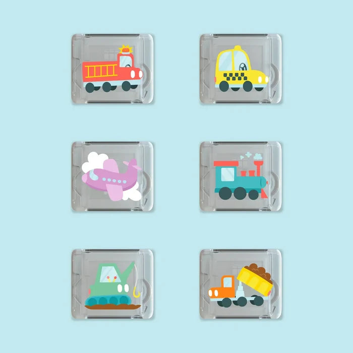 Glo Pals Light-up Sensory Cubes 6-Pack Auto Themed Gift Set