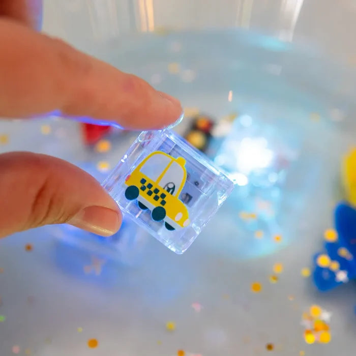Glo Pals Light-up Sensory Cubes 6-Pack Auto Themed Gift Set