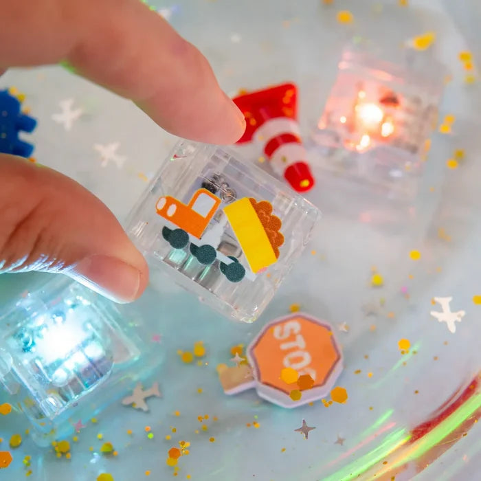 Glo Pals Light-up Sensory Cubes 6-Pack Auto Themed Gift Set