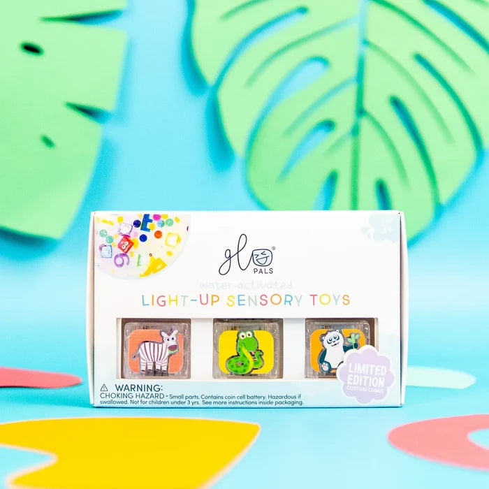 Glo Pals Light-up Sensory Cubes 6-Pack Zoo Animals