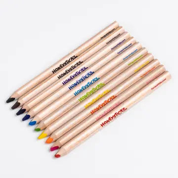 Honeysticks 3-in-1 Beeswax Pencils Jumbo Triangles 10pk