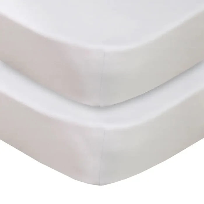 Jersey Cot Fitted Sheet 2 Pack - White
