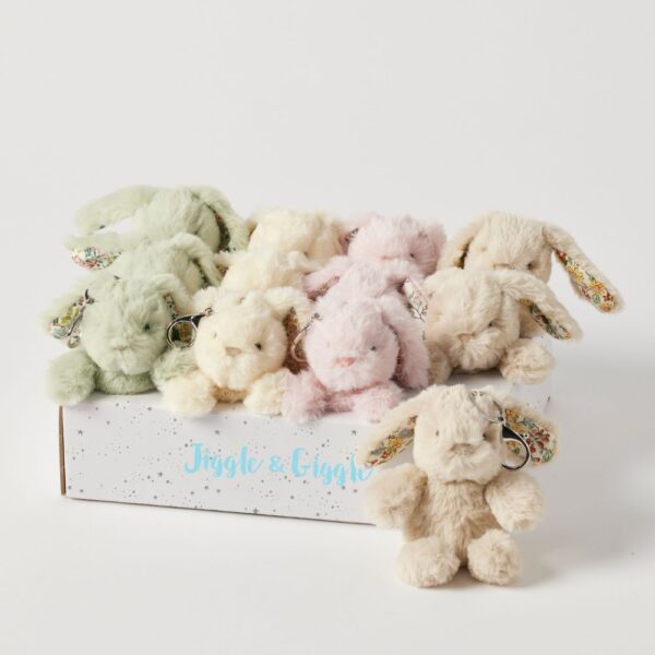 Jiggle & Giggle Floral Bunny Keychain - Assorted
