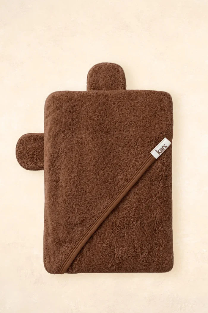Kiin Bamboo Cotton Hooded Towel - Chocolate
