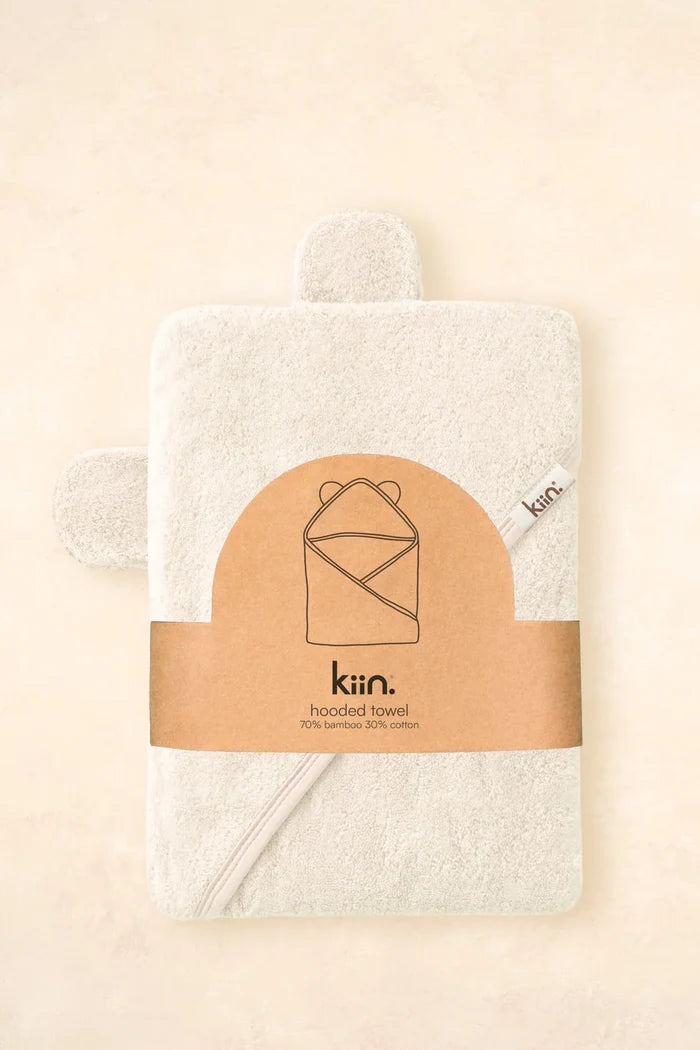 Kiin Bamboo Cotton Hooded Towel - Ivory