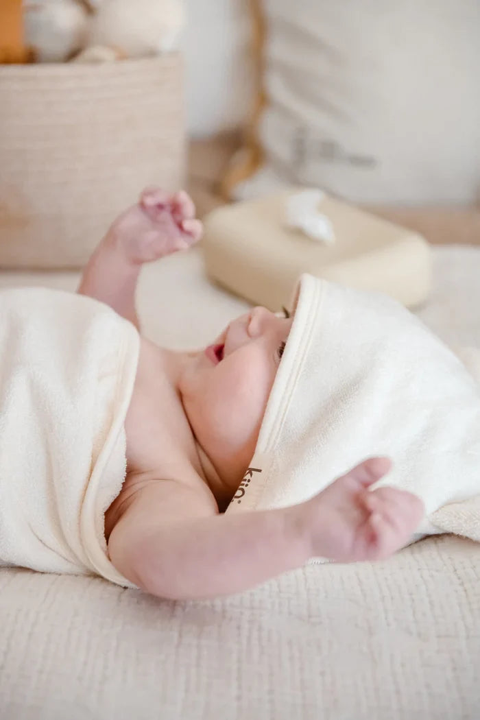 Kiin Bamboo Cotton Hooded Towel - Ivory