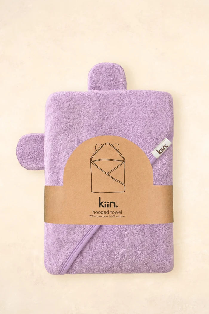Kiin Bamboo Cotton Hooded Towel - Lilac