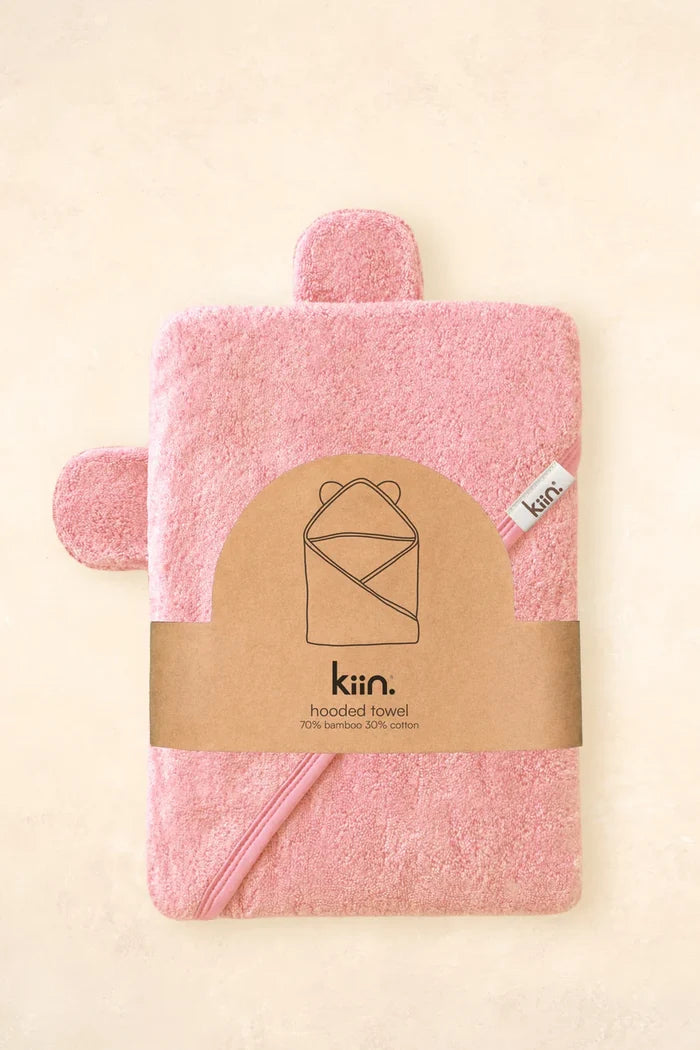 Kiin Bamboo Cotton Hooded Towel - Peony