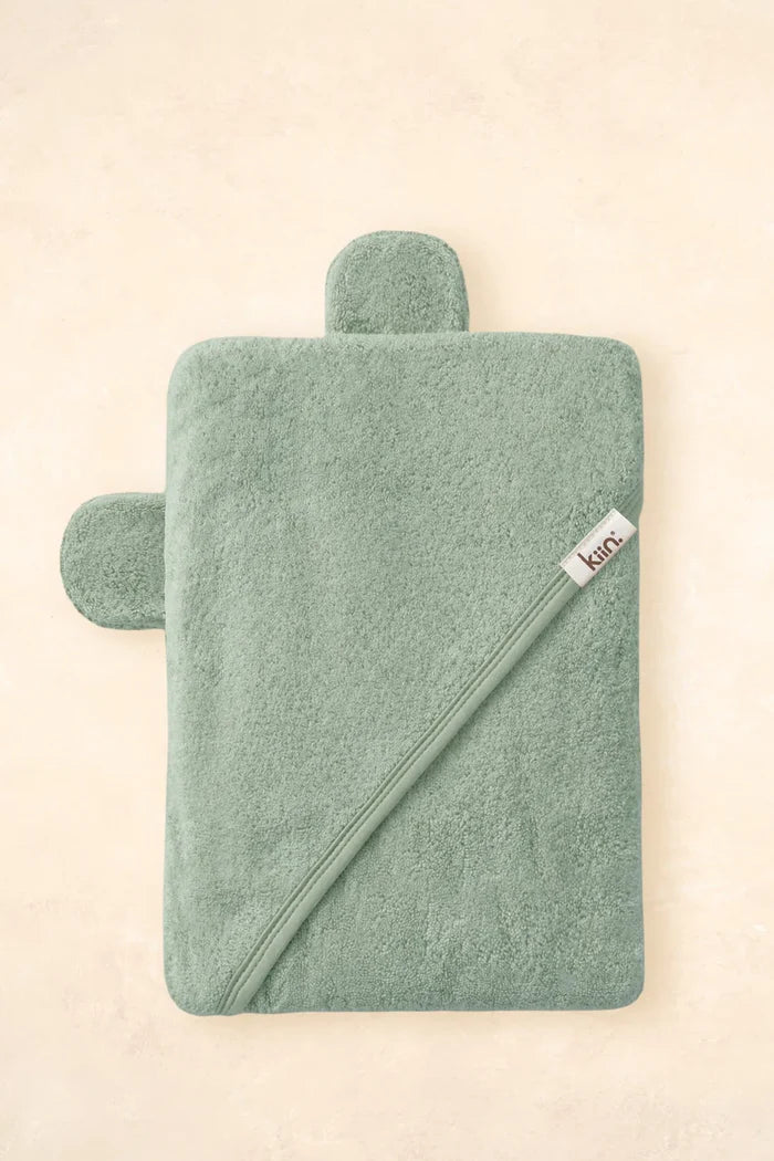 Kiin Bamboo Cotton Hooded Towel - Sage