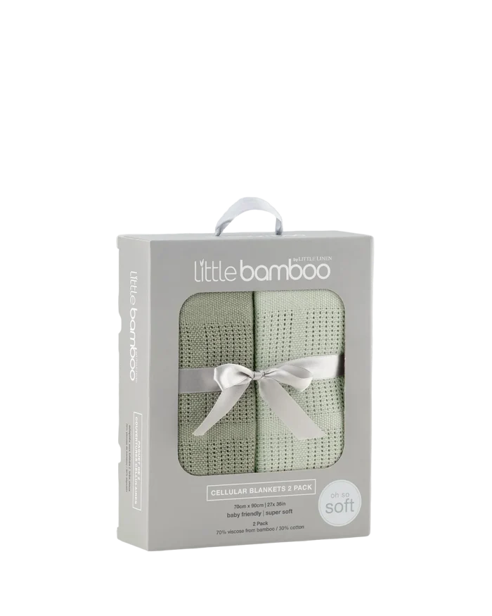 Little Bamboo Baby Cellular Blanket 2 Pack - Bayleaf