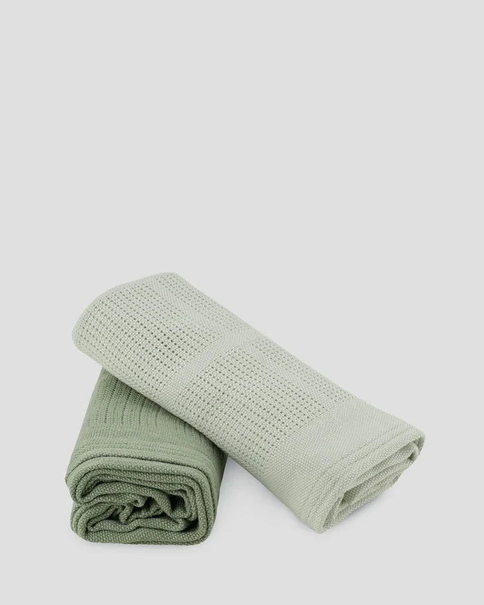 Little Bamboo Baby Cellular Blanket 2 Pack - Bayleaf
