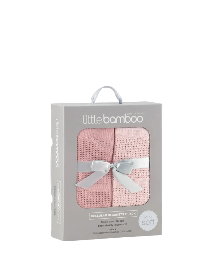 Little Bamboo Baby Cellular Blanket 2 Pack - Dusty Rose