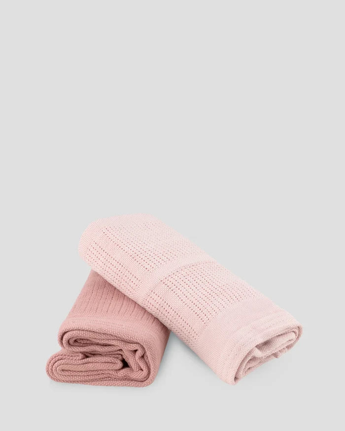Little Bamboo Baby Cellular Blanket 2 Pack - Dusty Rose