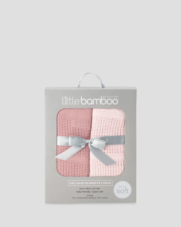 Little Bamboo Baby Cellular Blanket 2 Pack - Dusty Rose