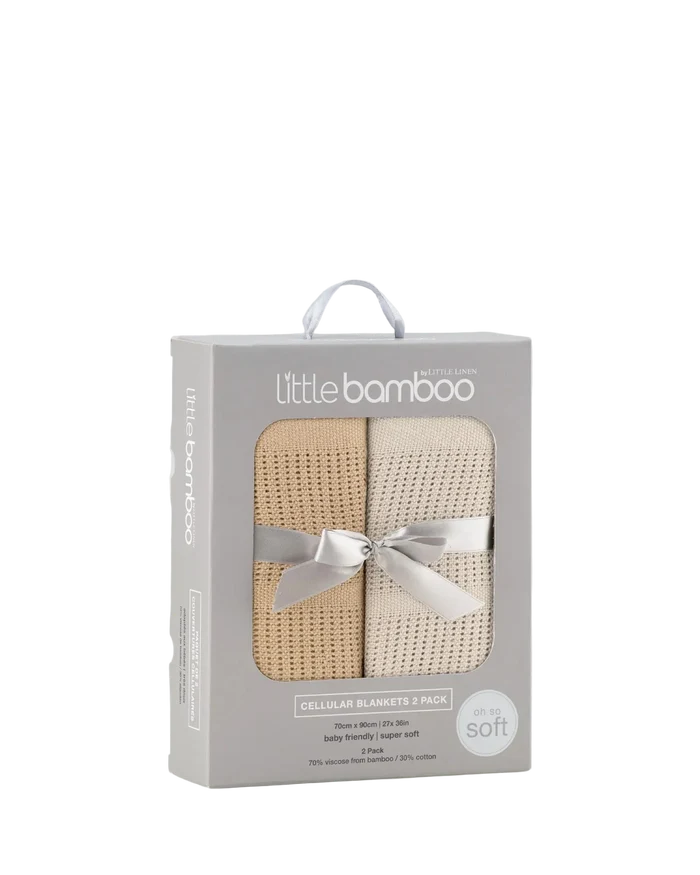 Little Bamboo Baby Cellular Blanket 2 Pack - Iced Coffee