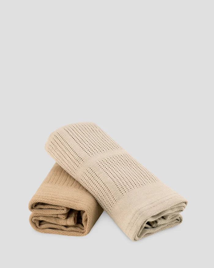 Little Bamboo Baby Cellular Blanket 2 Pack - Iced Coffee