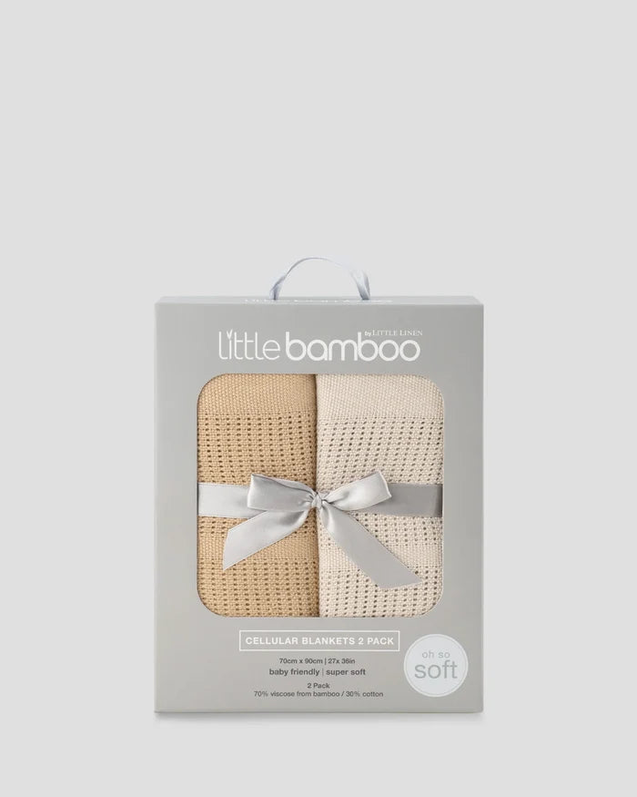 Little Bamboo Baby Cellular Blanket 2 Pack - Iced Coffee