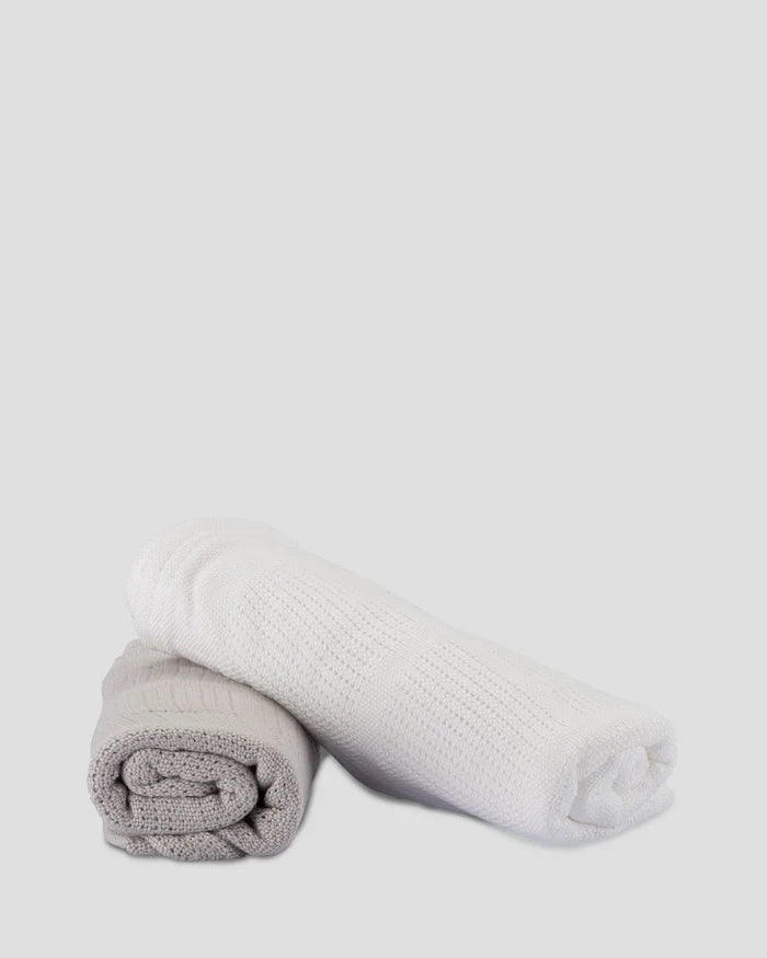 Little Bamboo Baby Cellular Blanket 2 Pack - Stone Grey