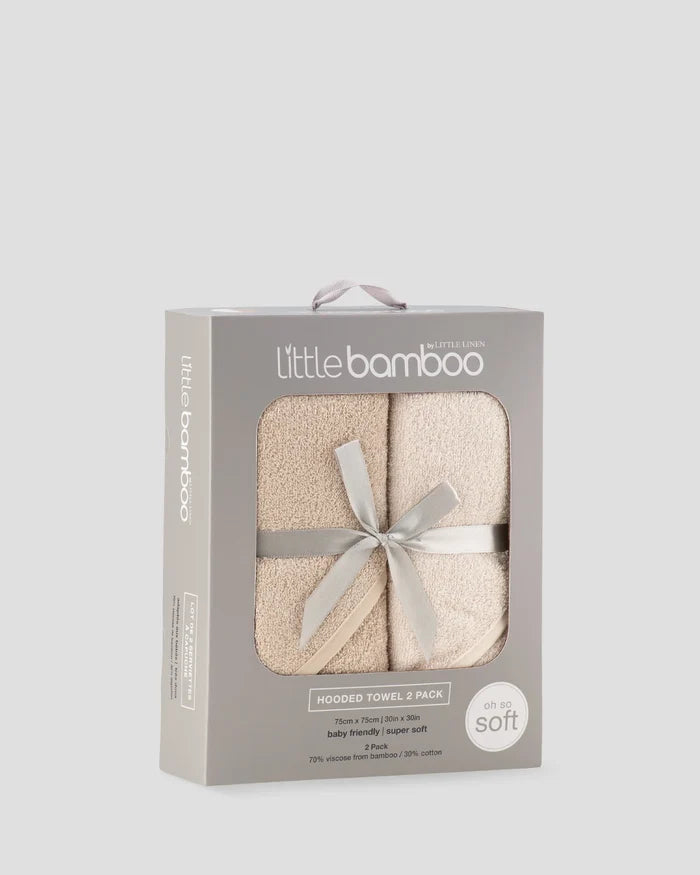 Little Bamboo Baby Hooded Towel 2 Pack - Iced Coffee