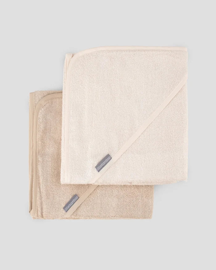 Little Bamboo Baby Hooded Towel 2 Pack - Iced Coffee