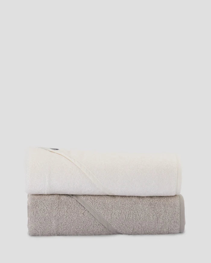 Little Bamboo Baby Hooded Towel 2 Pack - Stone Grey