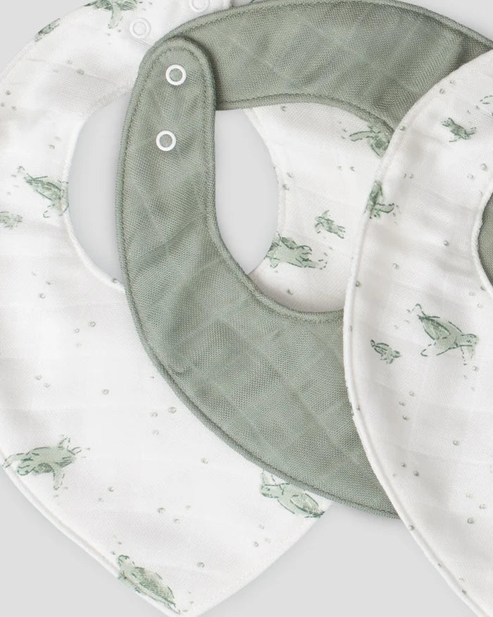 Little Bamboo Baby Muslin Bib 5 Pack - Turtle Bay