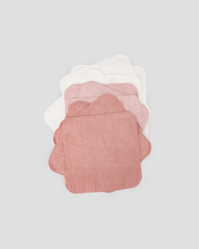 Little Bamboo Baby Toweling Washer 10 Pack - Dusty Rose