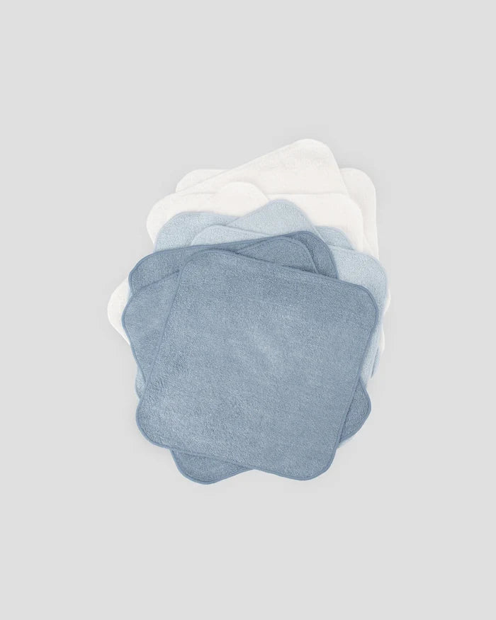 Little Bamboo Baby Toweling Washer 10 Pack - Retro Blue