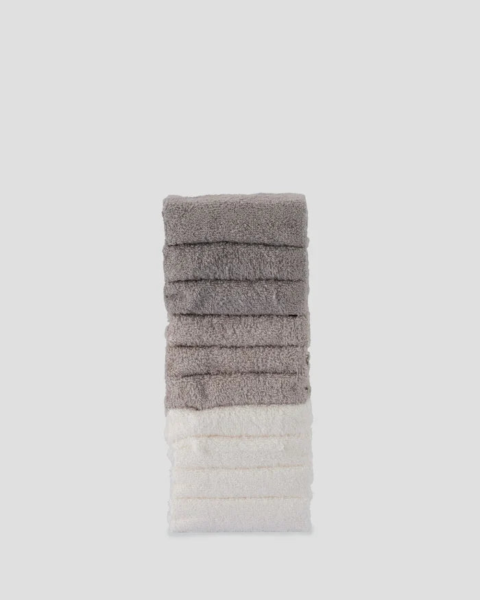 Little Bamboo Baby Toweling Washer 10 Pack - Stone Grey