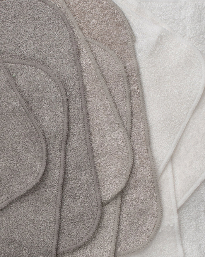 Little Bamboo Baby Toweling Washer 10 Pack - Stone Grey