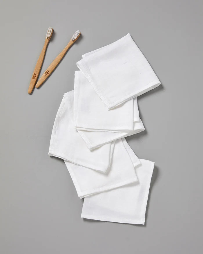 Little Bamboo Muslin Washers 6 Pack - Natural
