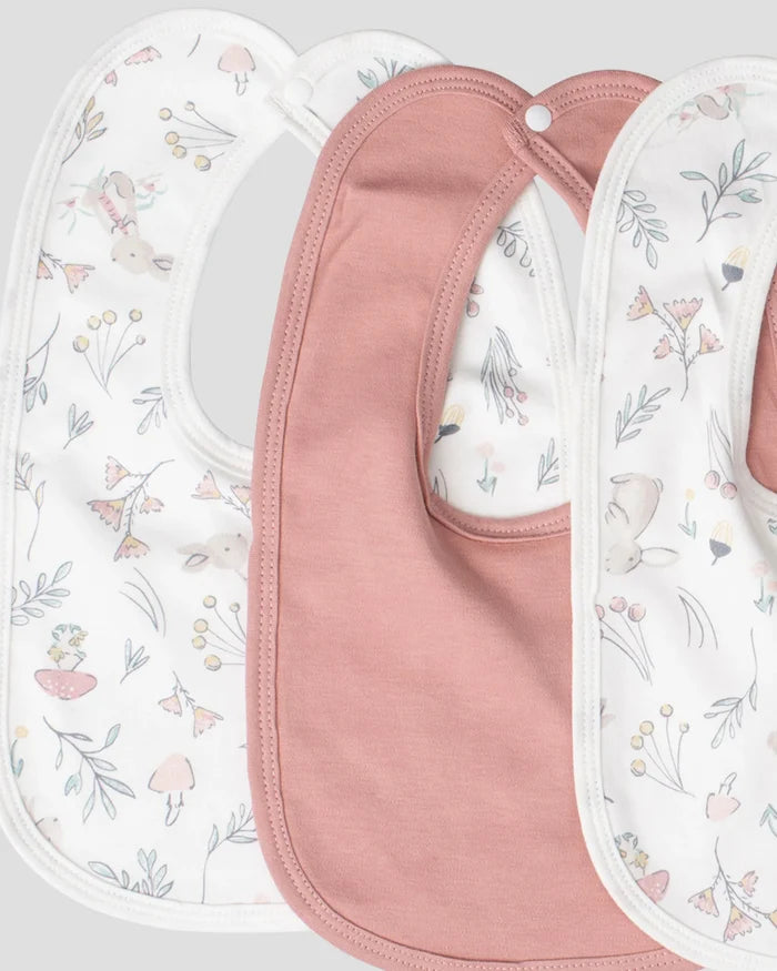 Little Linen Baby Jersey Bib 5 Pack - Harvest Bunny