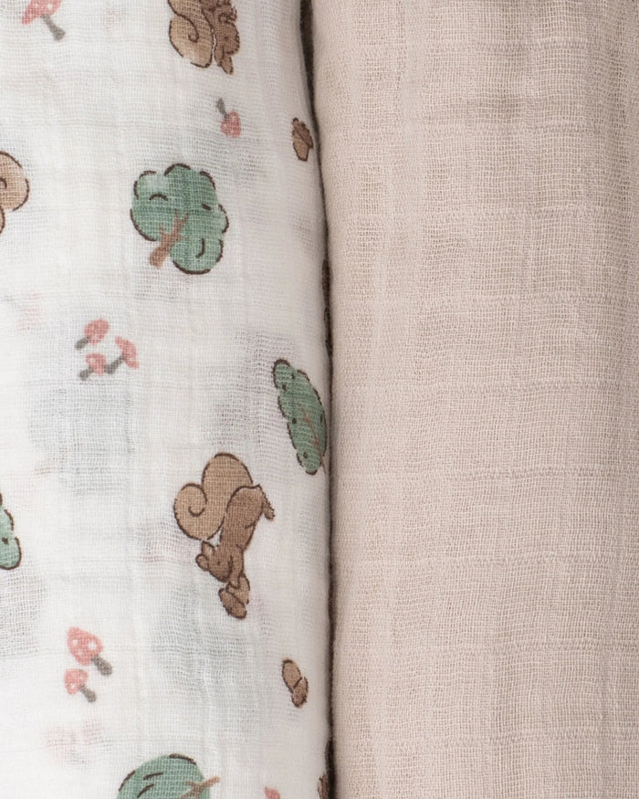 Little Linen Baby Muslin Wraps 3 Pack - Bushland Bear