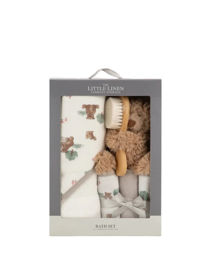 Little Linen Bath Baby Gift Set - Willow Bear