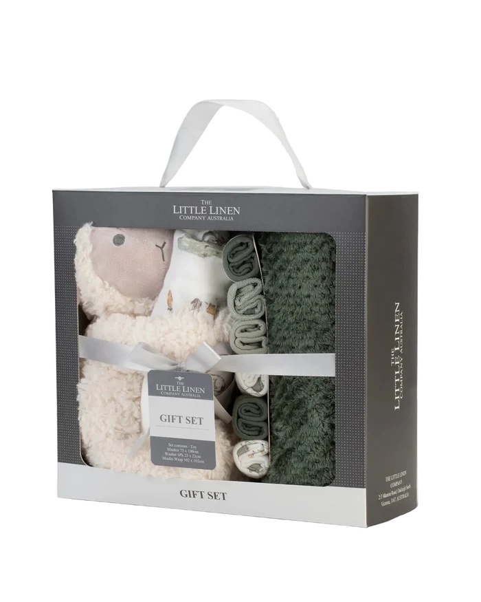 Little Linen Boxed Baby Gift Set - Farmyard Lamb