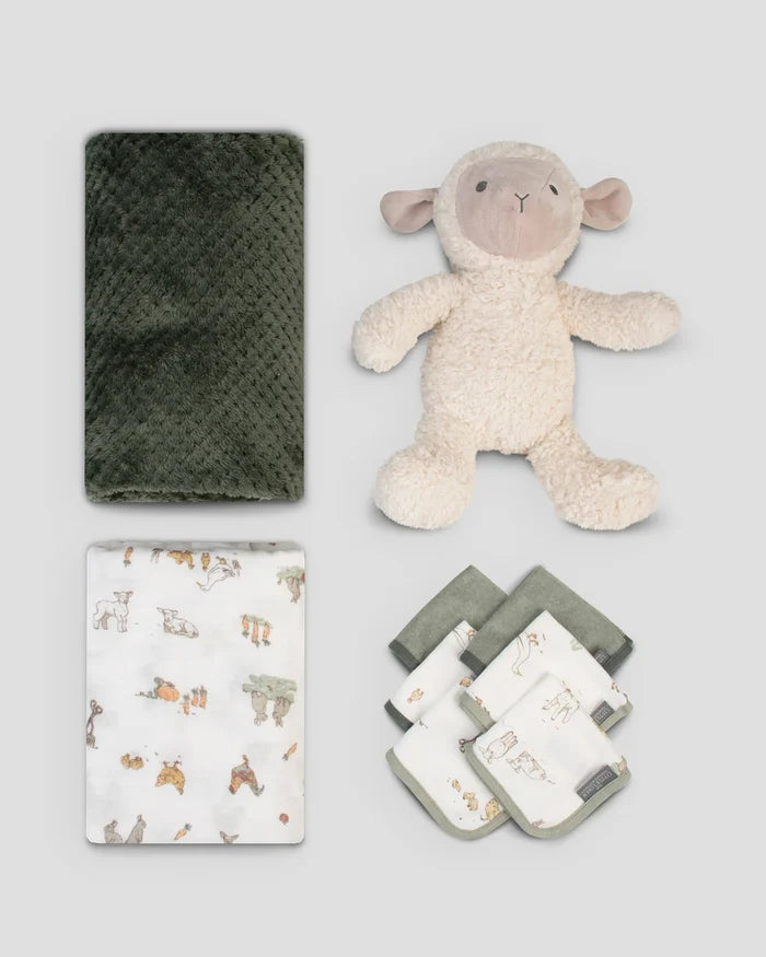 Little Linen Boxed Baby Gift Set - Farmyard Lamb