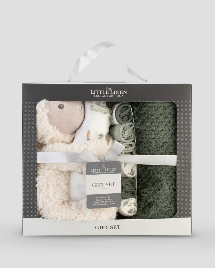 Little Linen Boxed Baby Gift Set - Farmyard Lamb