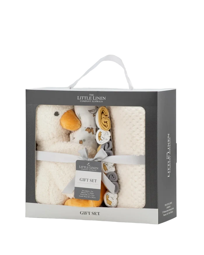Little Linen Boxed Baby Gift Set - Fuzzy Duck