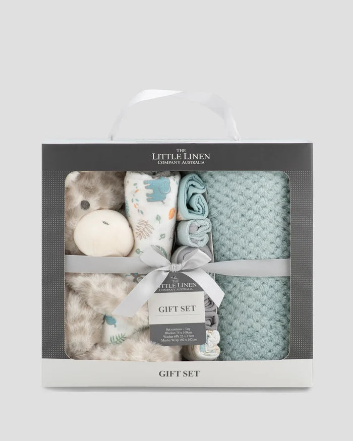Little Linen Boxed Baby Gift Set - Savanna Giraffe