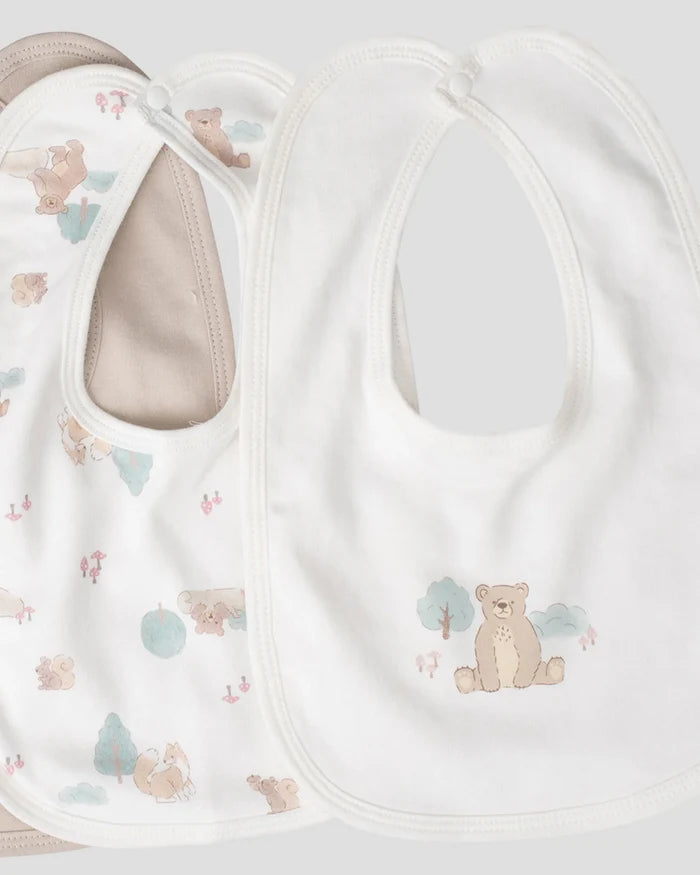 Little Linen Jersey Bib 5 Pack - Bushland Bear