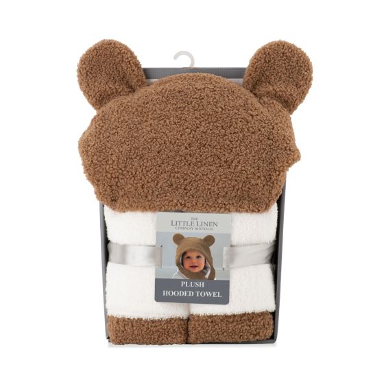 Little Linen Plush Baby Hooded Towel - Bushland Bear