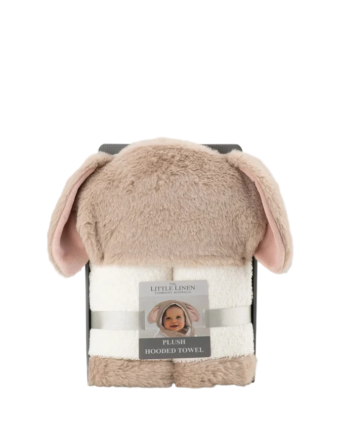 Little Linen Plush Baby Hooded Towel - Harvest Bunny