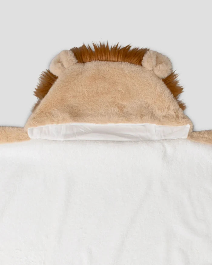 Little Linen Plush Baby Hooded Towel - Savanna Lion
